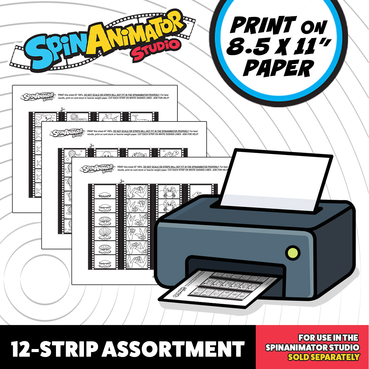 SpinAnimator Studio Sea Life Printable Refill Strips