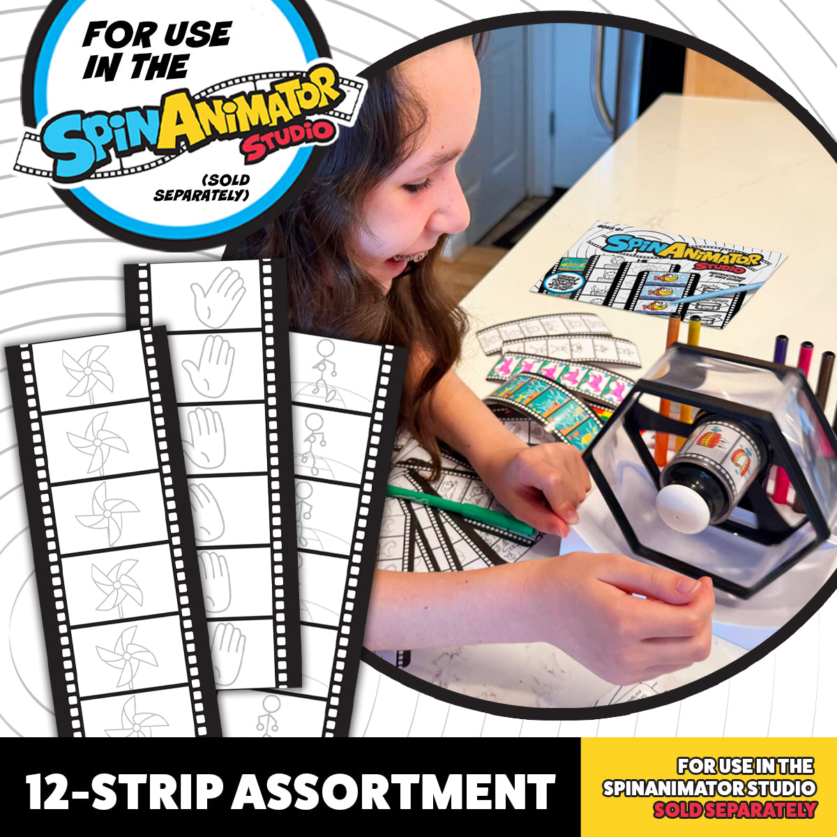 SpinAnimator Studio Learn-to-Draw Printable Refill Strips