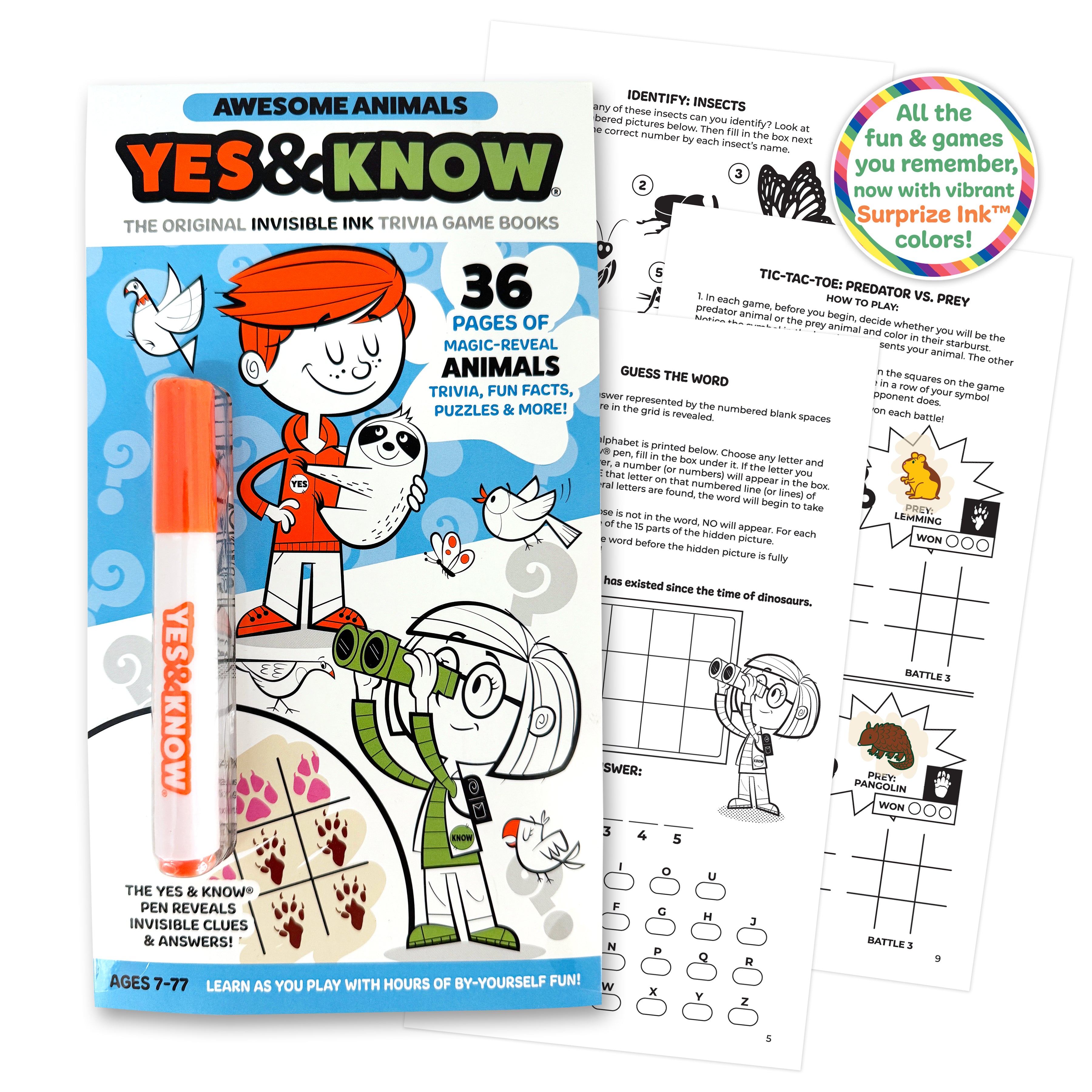 The Original Yes & Know® Invisible Ink Trivia Game Books: Awesome Animals