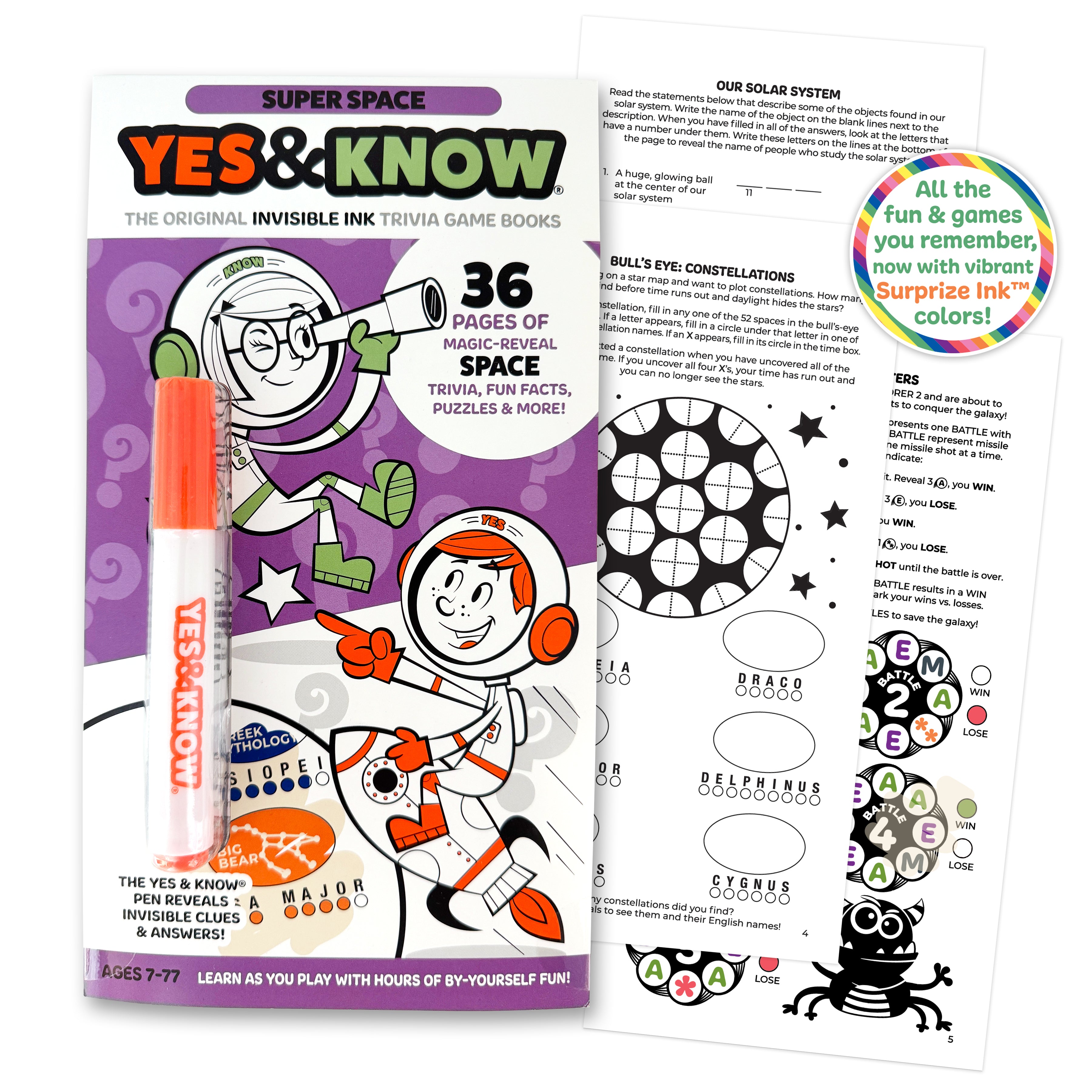 The Original Yes & Know® Invisible Ink Trivia Game Books: Super Space