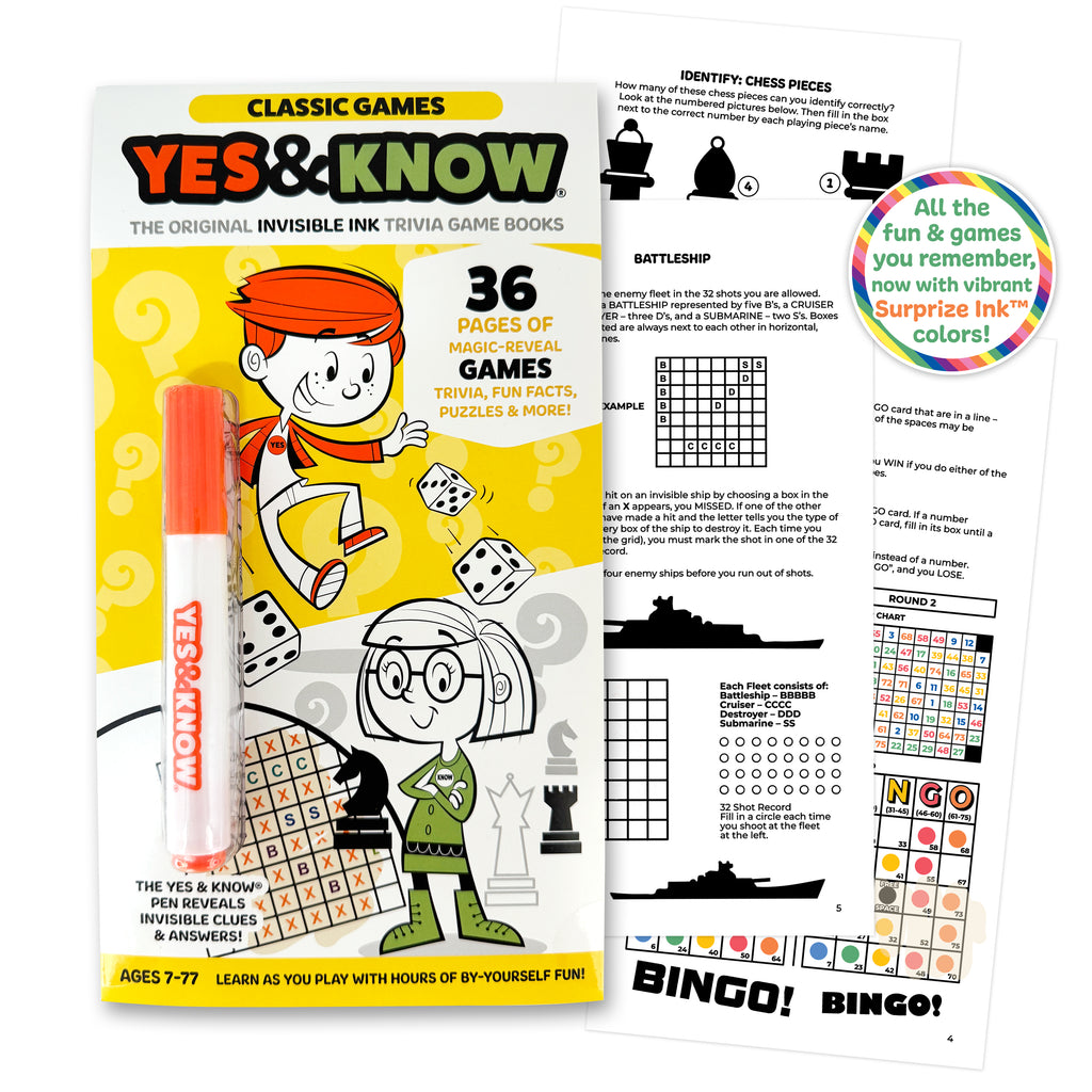 The Original Yes & Know® Invisible Ink Trivia Game Books: Classic Games