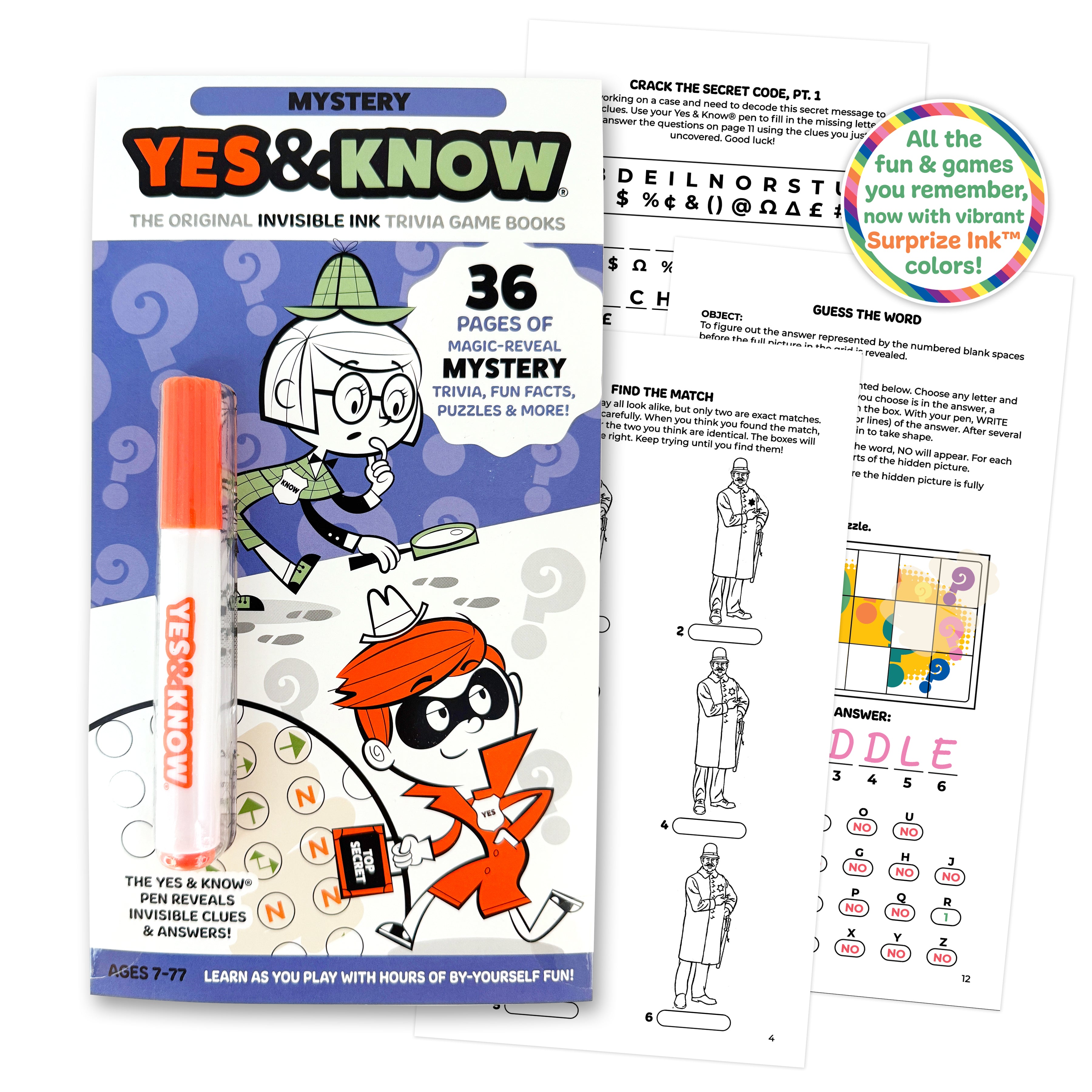The Original Yes & Know® Invisible Ink Trivia Game Books: Mystery