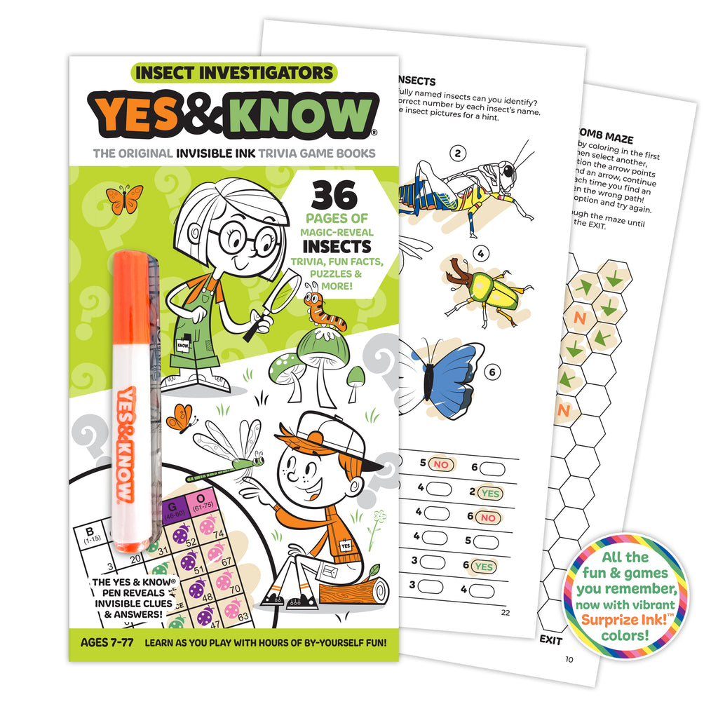 The Original Yes & Know® Invisible Ink Trivia Game Books: Insect Investigators