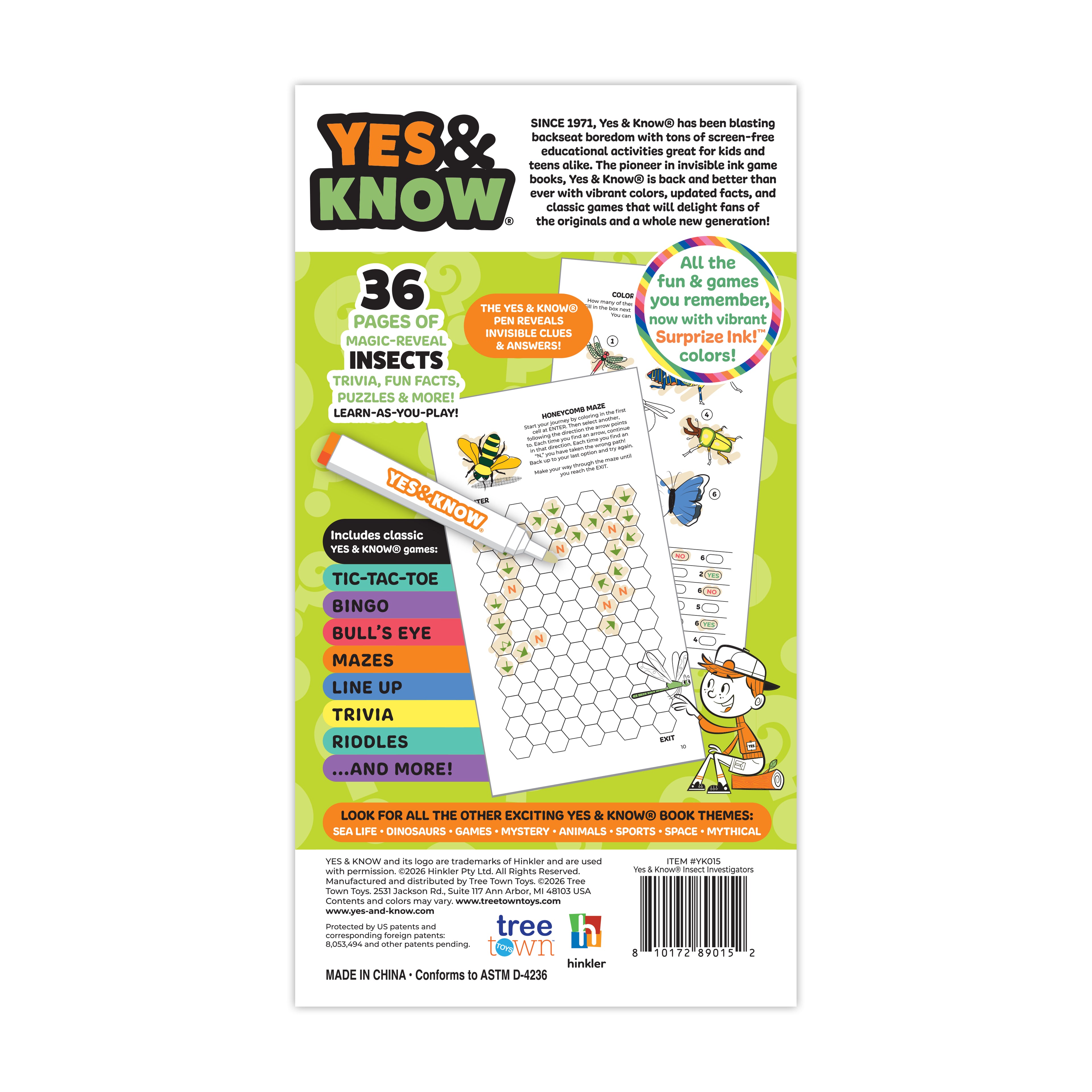 The Original Yes & Know® Invisible Ink Trivia Game Books: Insect Investigators
