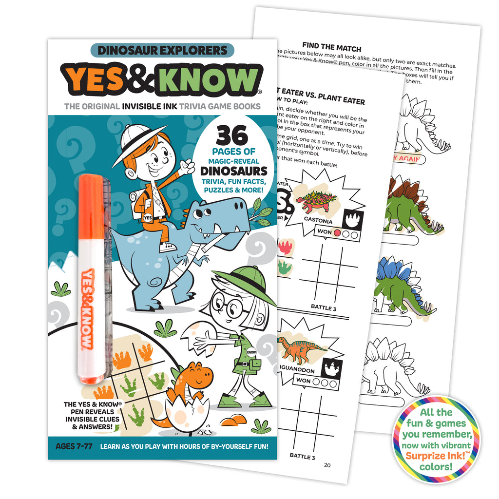 The Original Yes & Know® Invisible Ink Trivia Game Books: Dinosaur Explorers