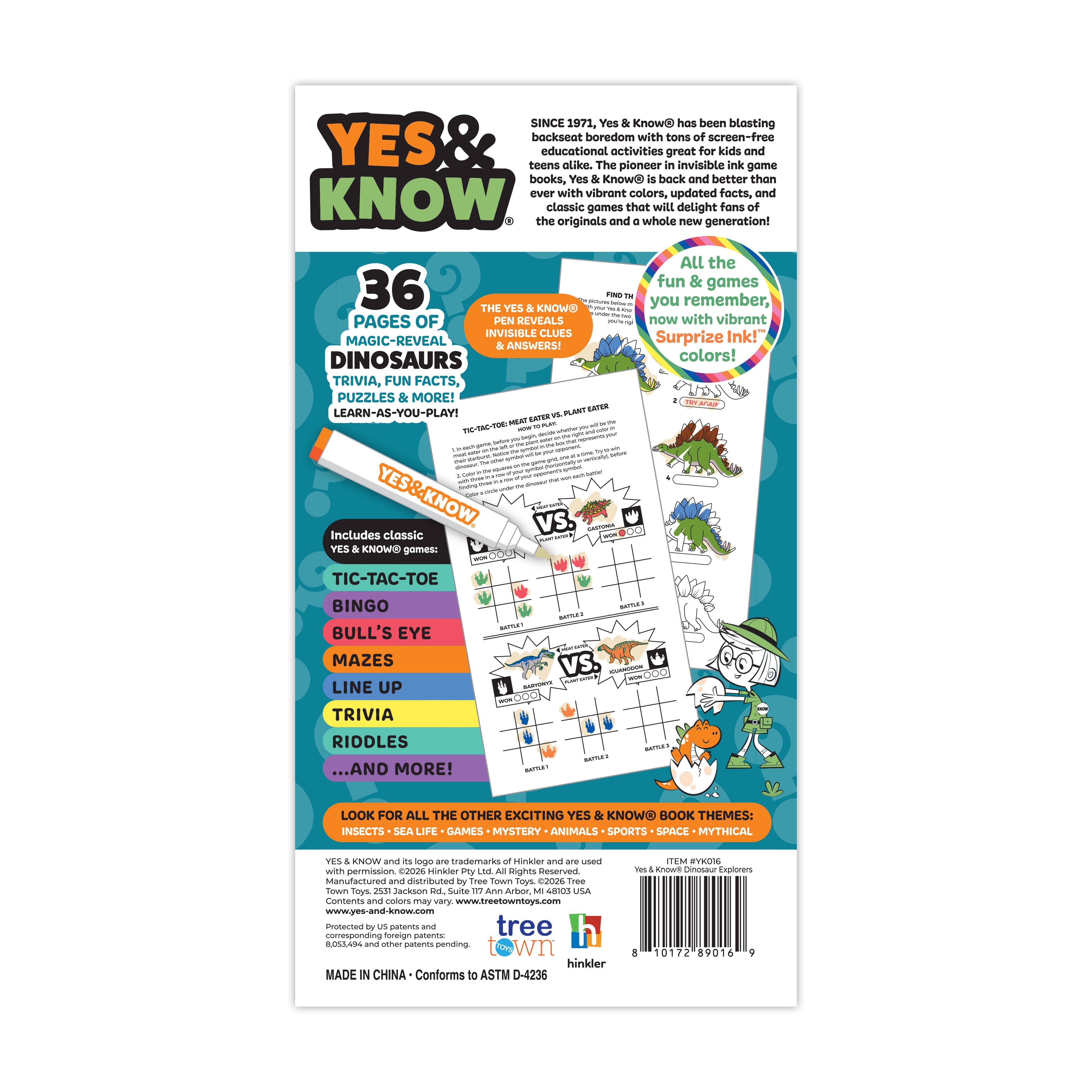 The Original Yes & Know® Invisible Ink Trivia Game Books: Dinosaur Explorers