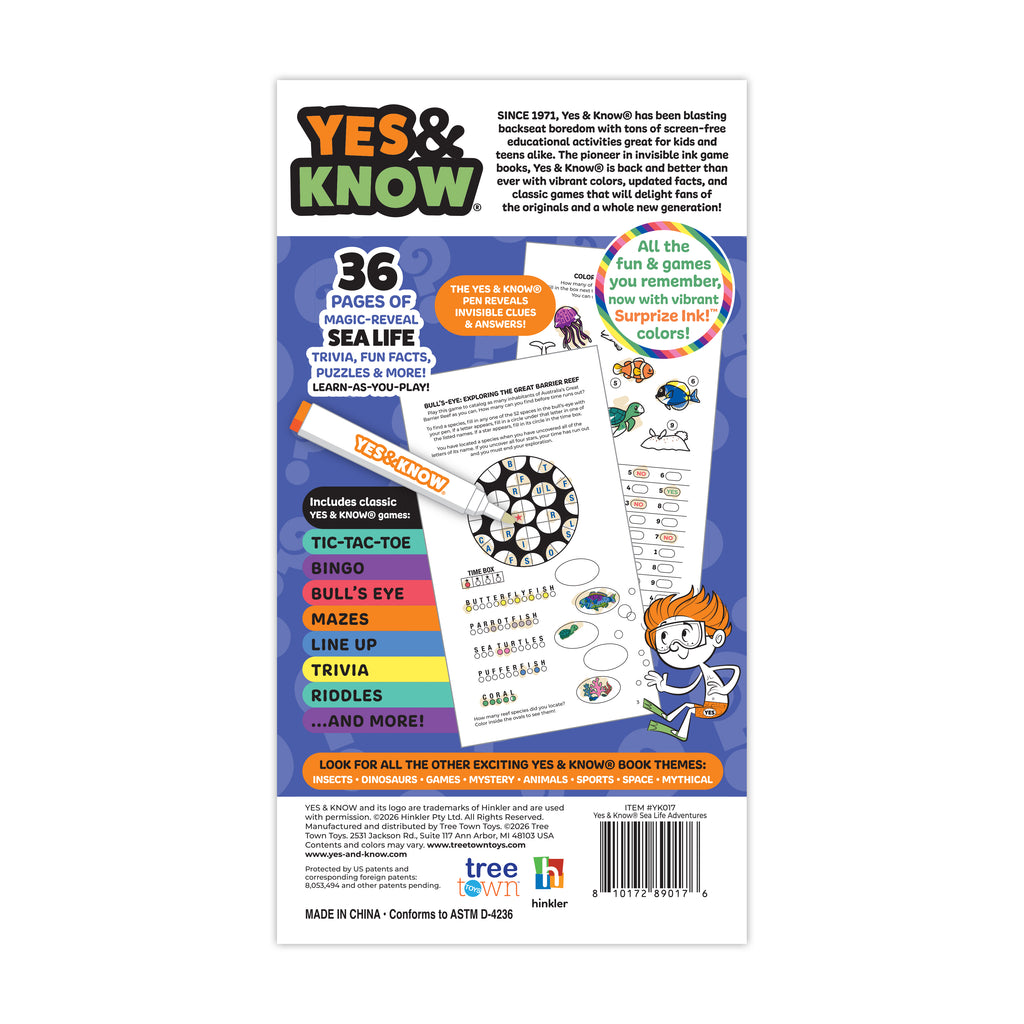 The Original Yes & Know® Invisible Ink Trivia Game Books: Sea Life Adventures