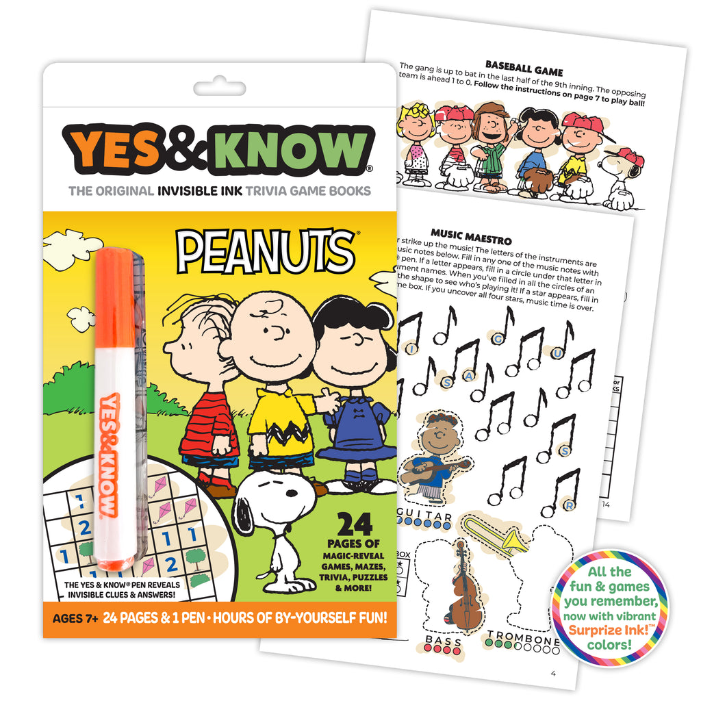 The Original Yes & Know® Invisible Ink Trivia Game Books: Peanuts Gang