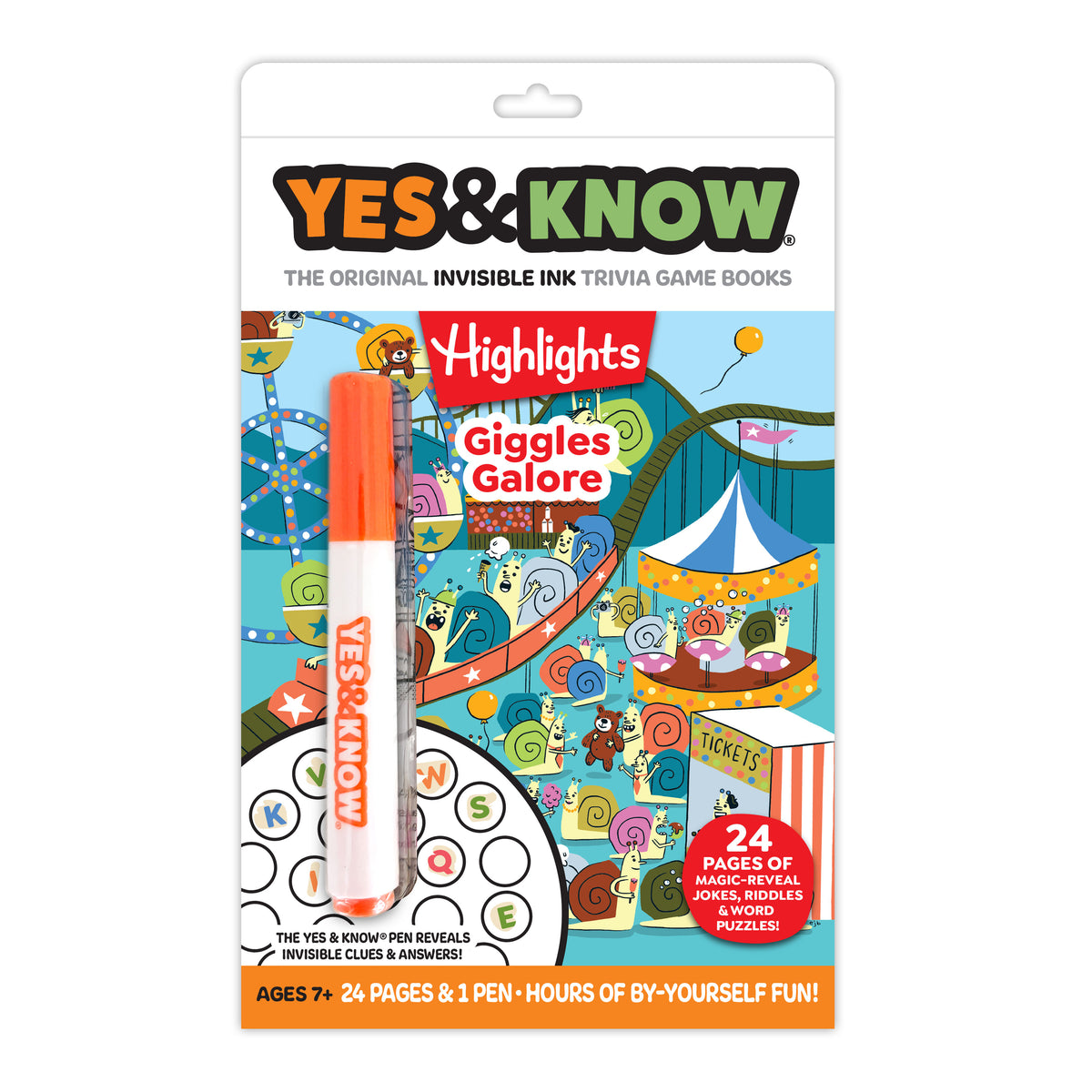 The Original Yes & Know® Invisible Ink Trivia Game Books: Highlights for Kids Giggles Galore