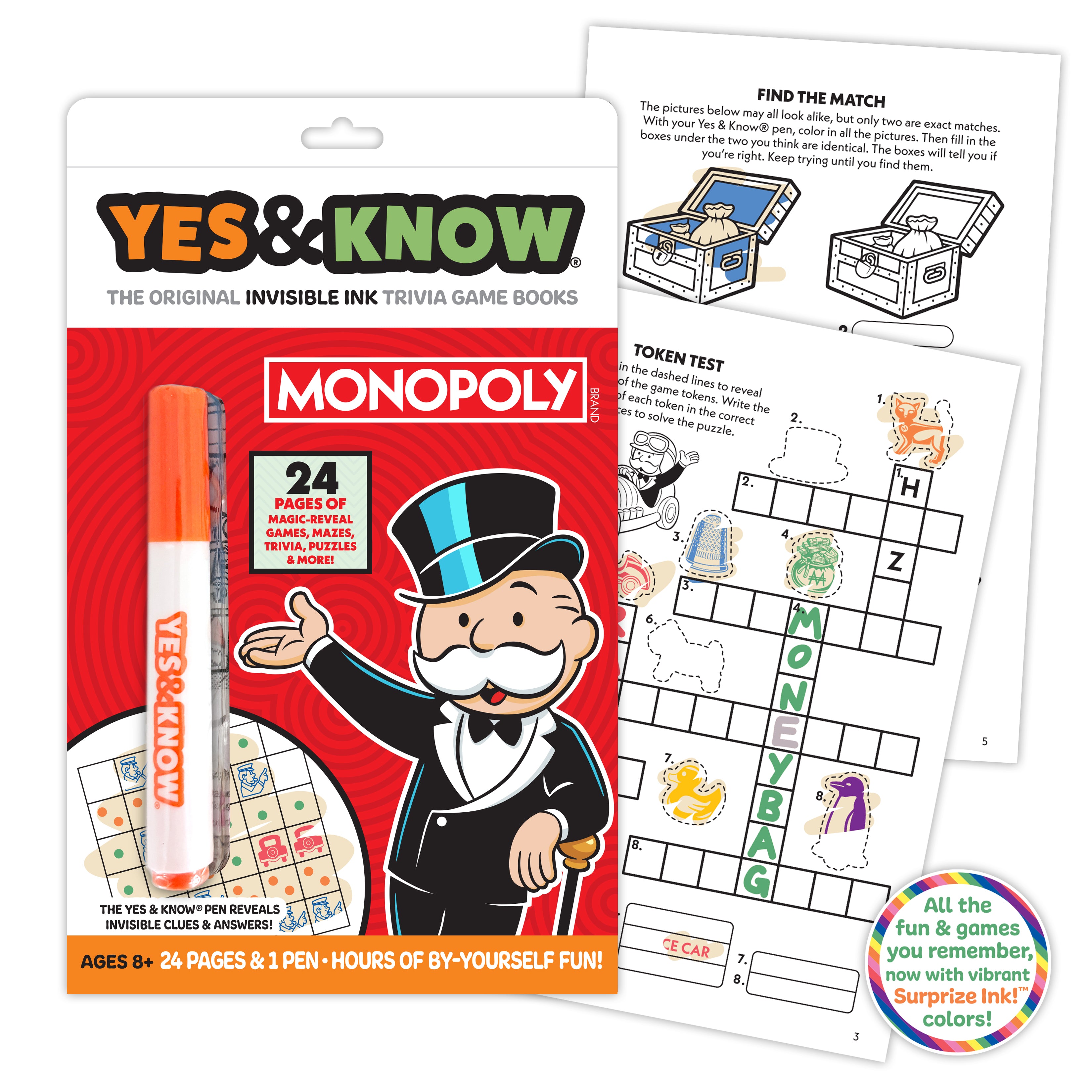The Original Yes & Know® Invisible Ink Trivia Game Books: Monopoly