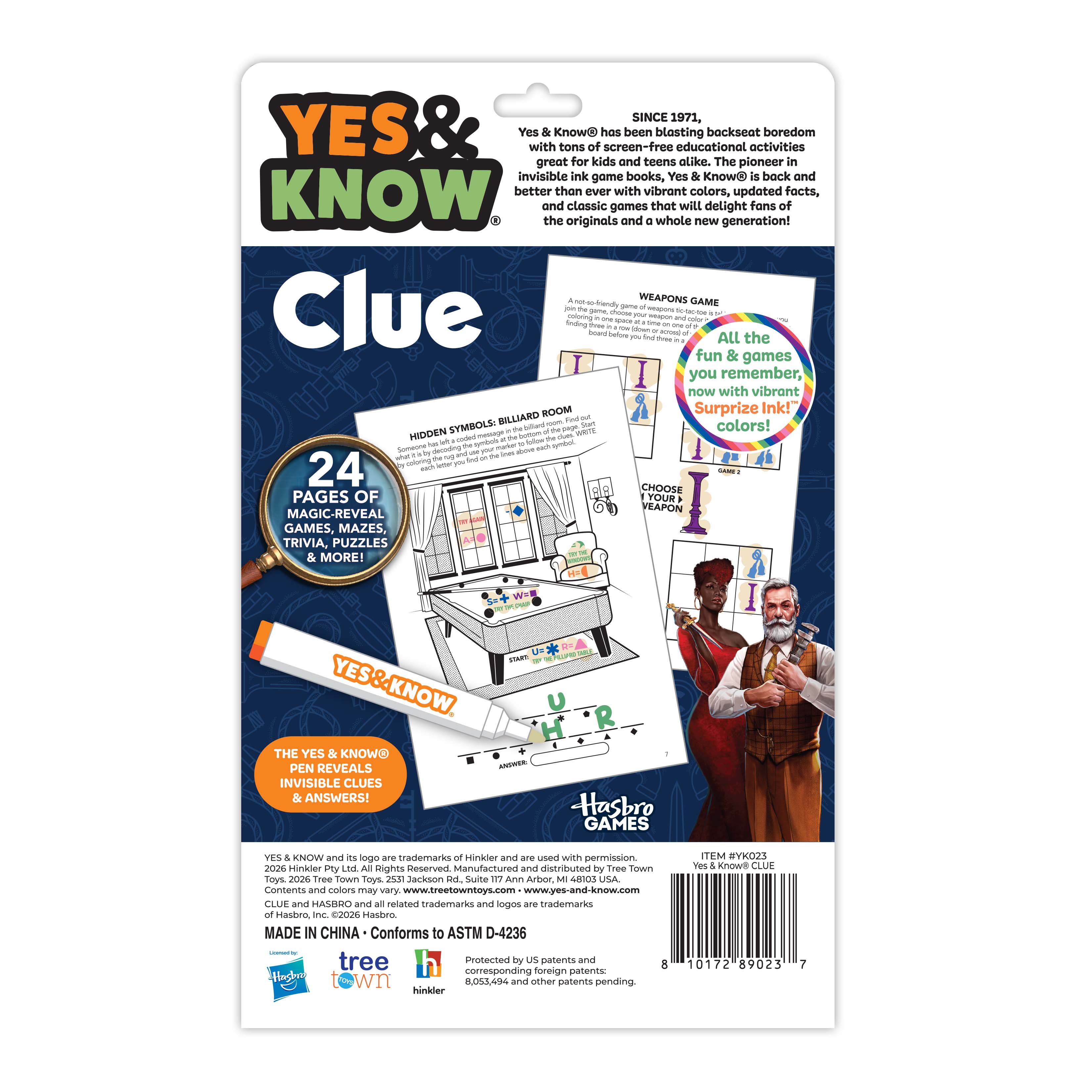 The Original Yes & Know® Invisible Ink Trivia Game Books: Clue