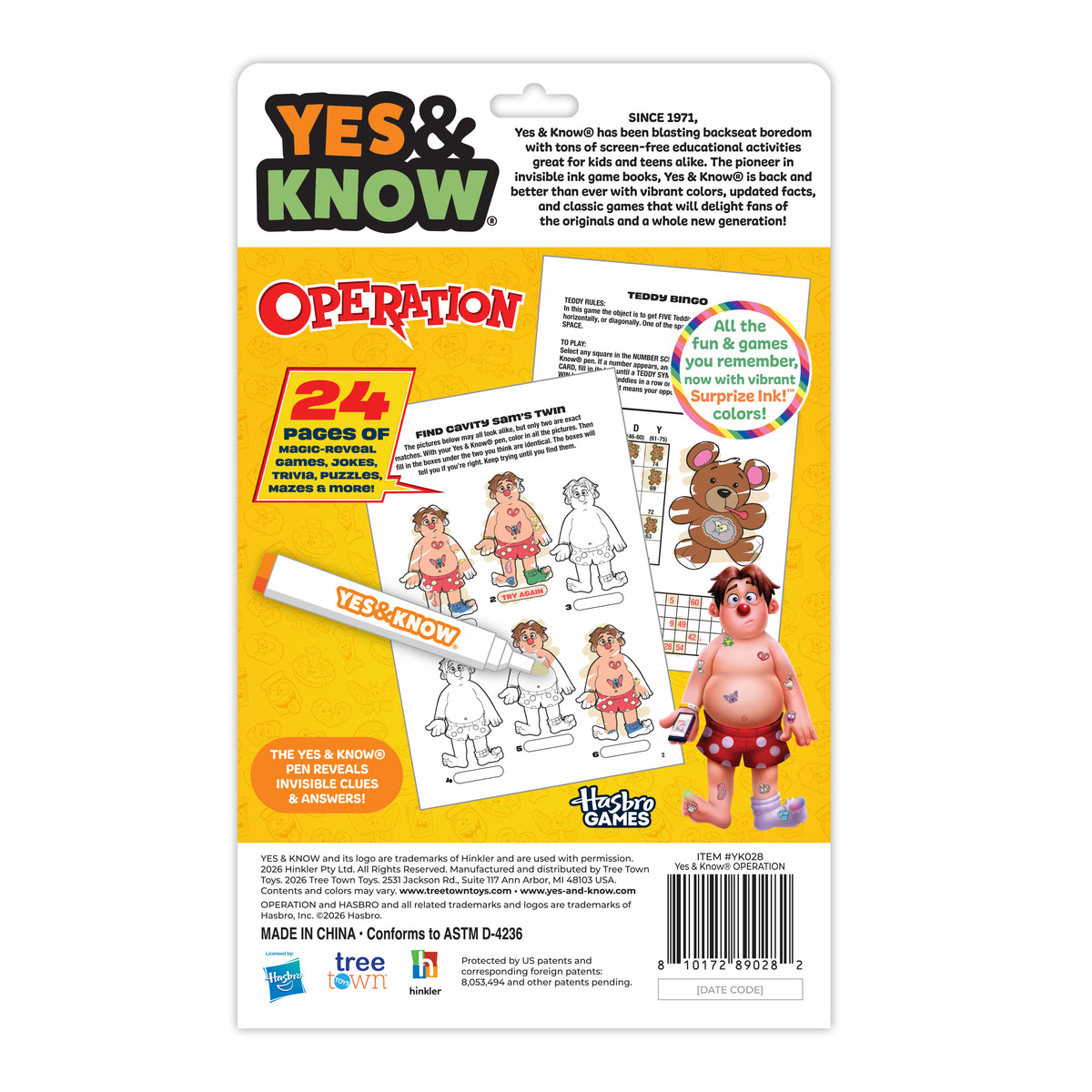 The Original Yes & Know® Invisible Ink Trivia Game Books: Operation