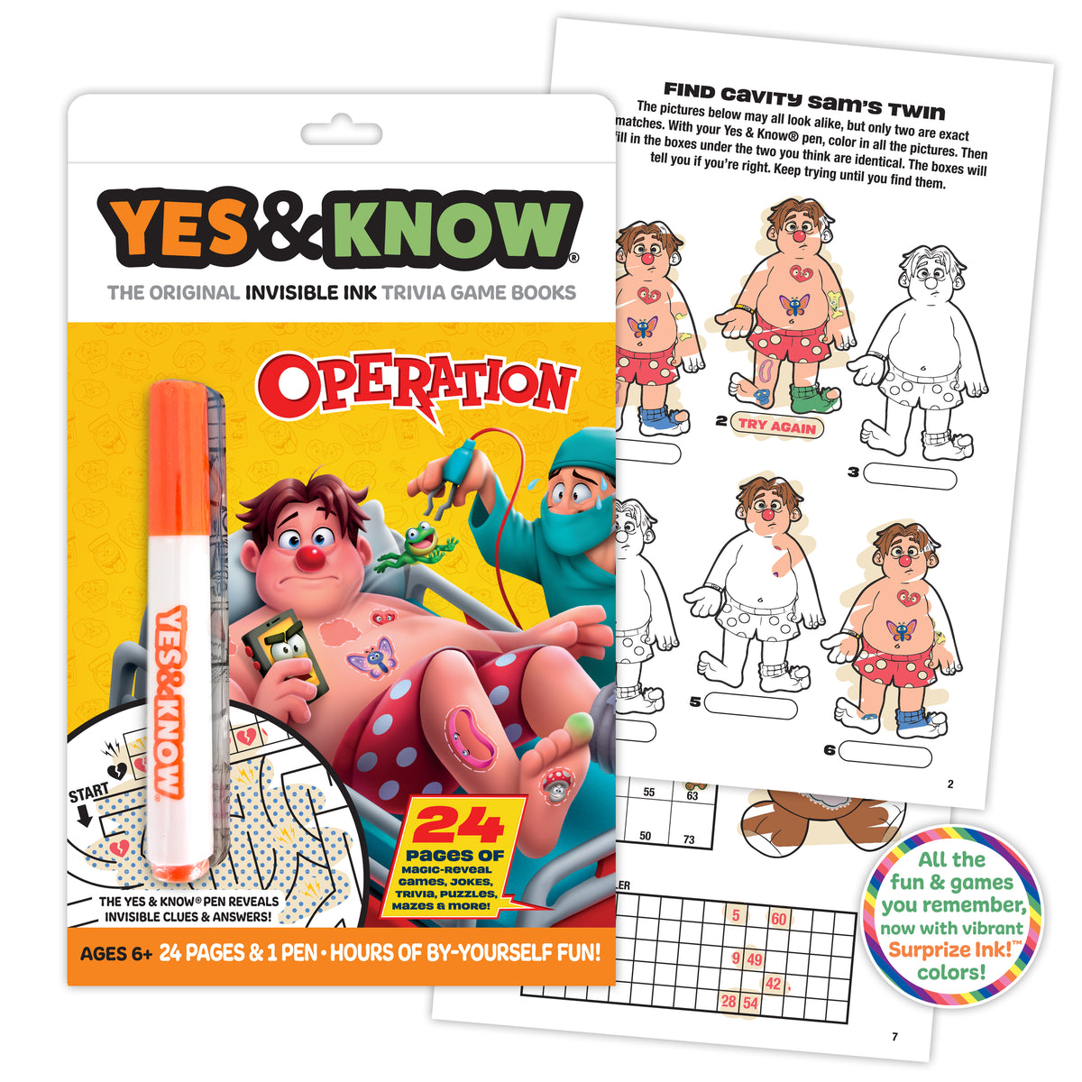 The Original Yes & Know® Invisible Ink Trivia Game Books: Operation