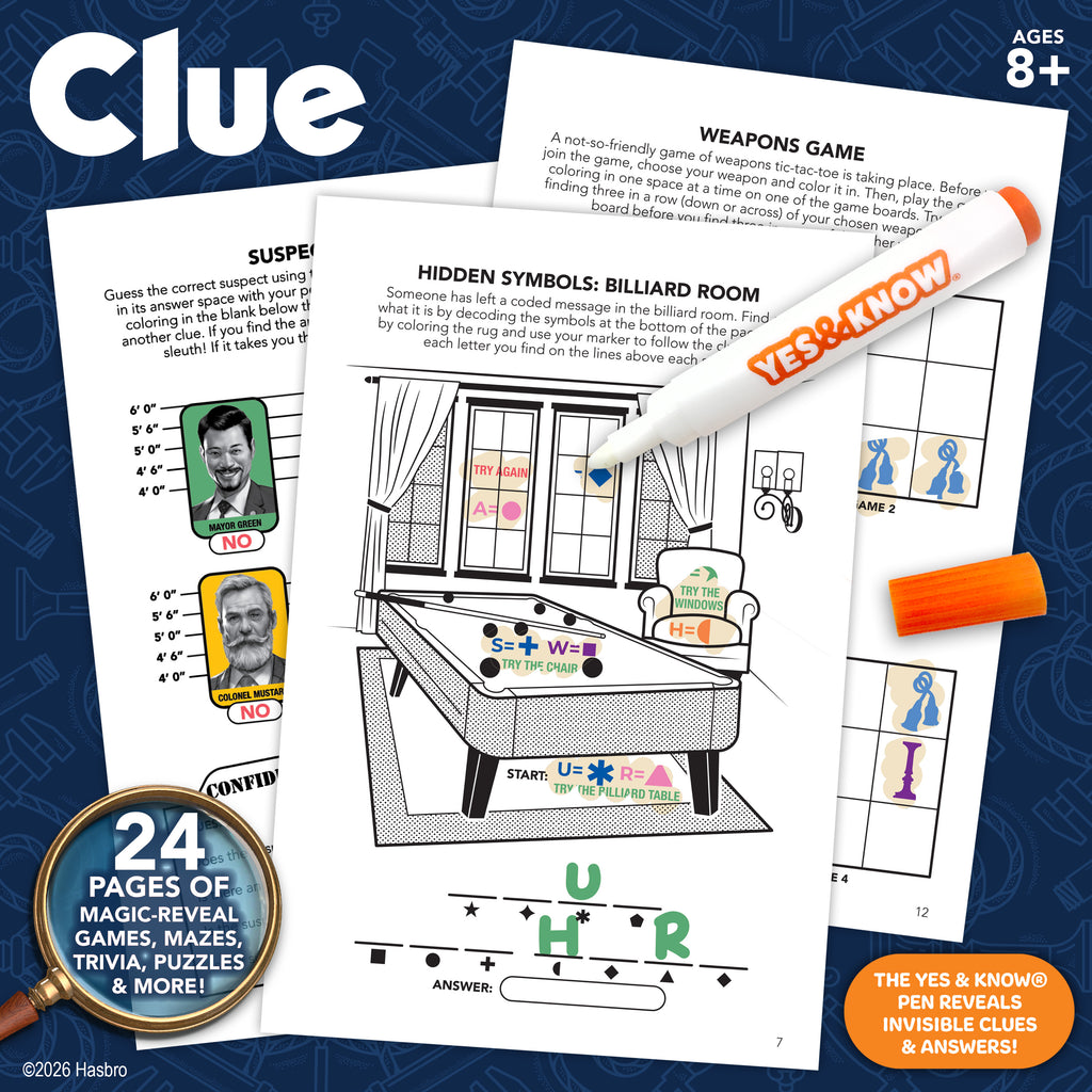 The Original Yes & Know® Invisible Ink Trivia Game Books: Clue