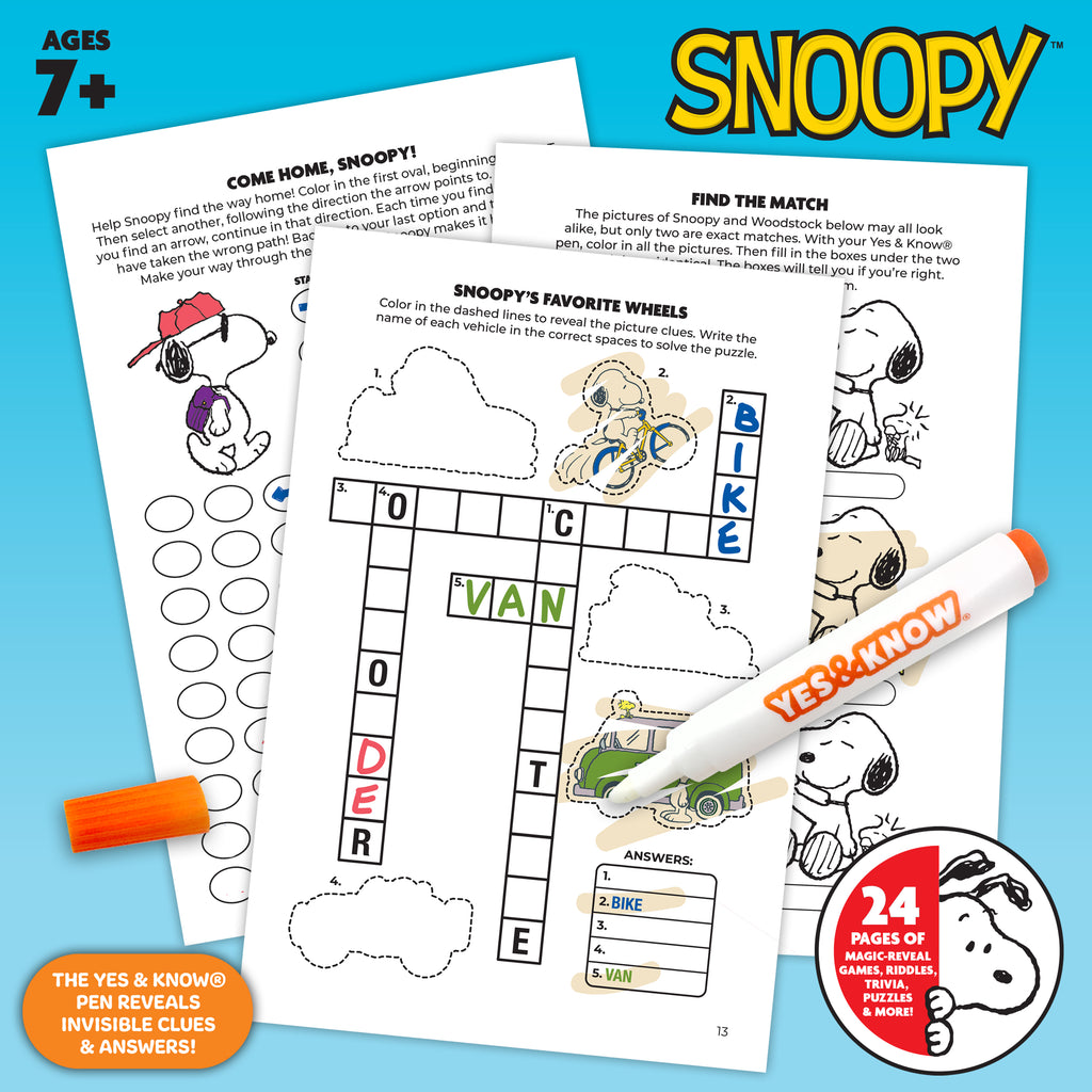 The Original Yes & Know® Invisible Ink Trivia Game Books: Snoopy