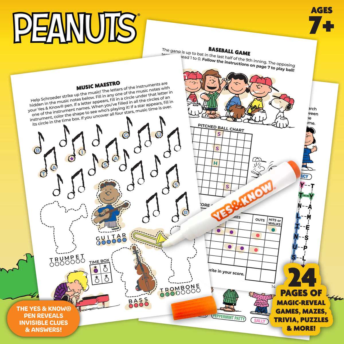 The Original Yes & Know® Invisible Ink Trivia Game Books: Peanuts Gang