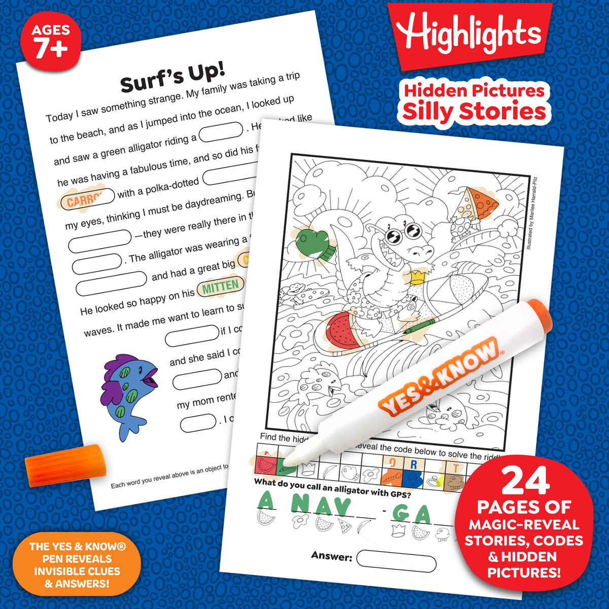 The Original Yes & Know® Invisible Ink Trivia Game Books: Highlights for Kids Hidden Pictures-Silly Stories