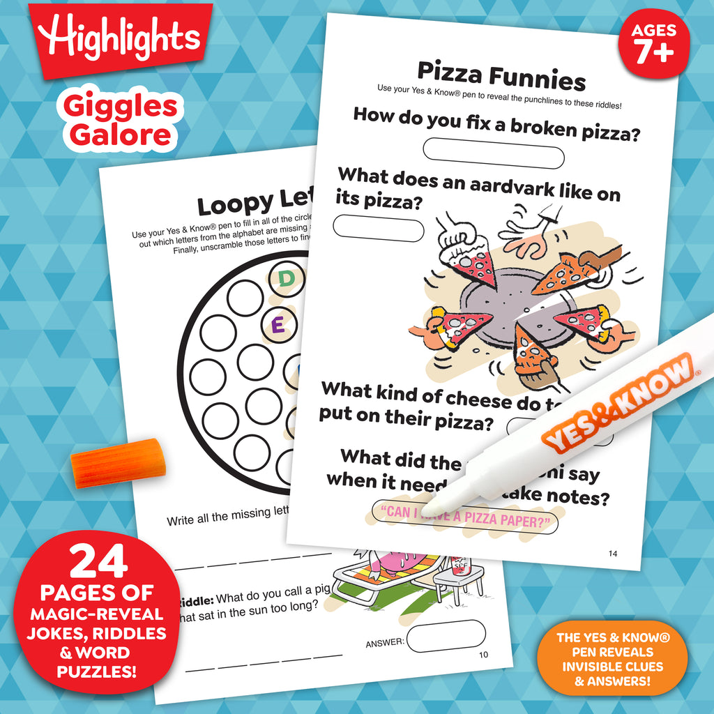 The Original Yes & Know® Invisible Ink Trivia Game Books: Highlights for Kids Giggles Galore
